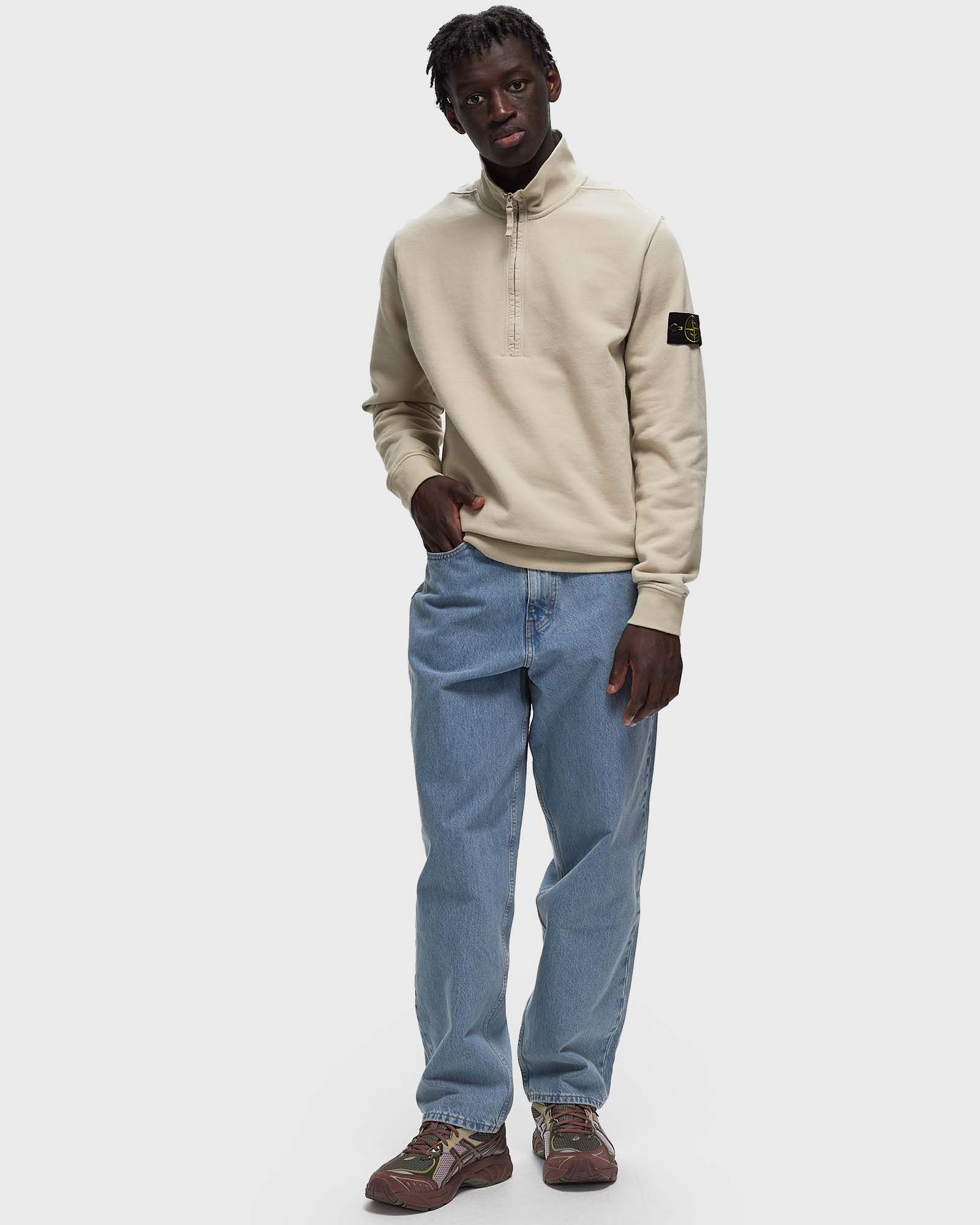 BRUSHED ORGANIC COTTON FLEECE HALT ZIP SWEATSHIRT