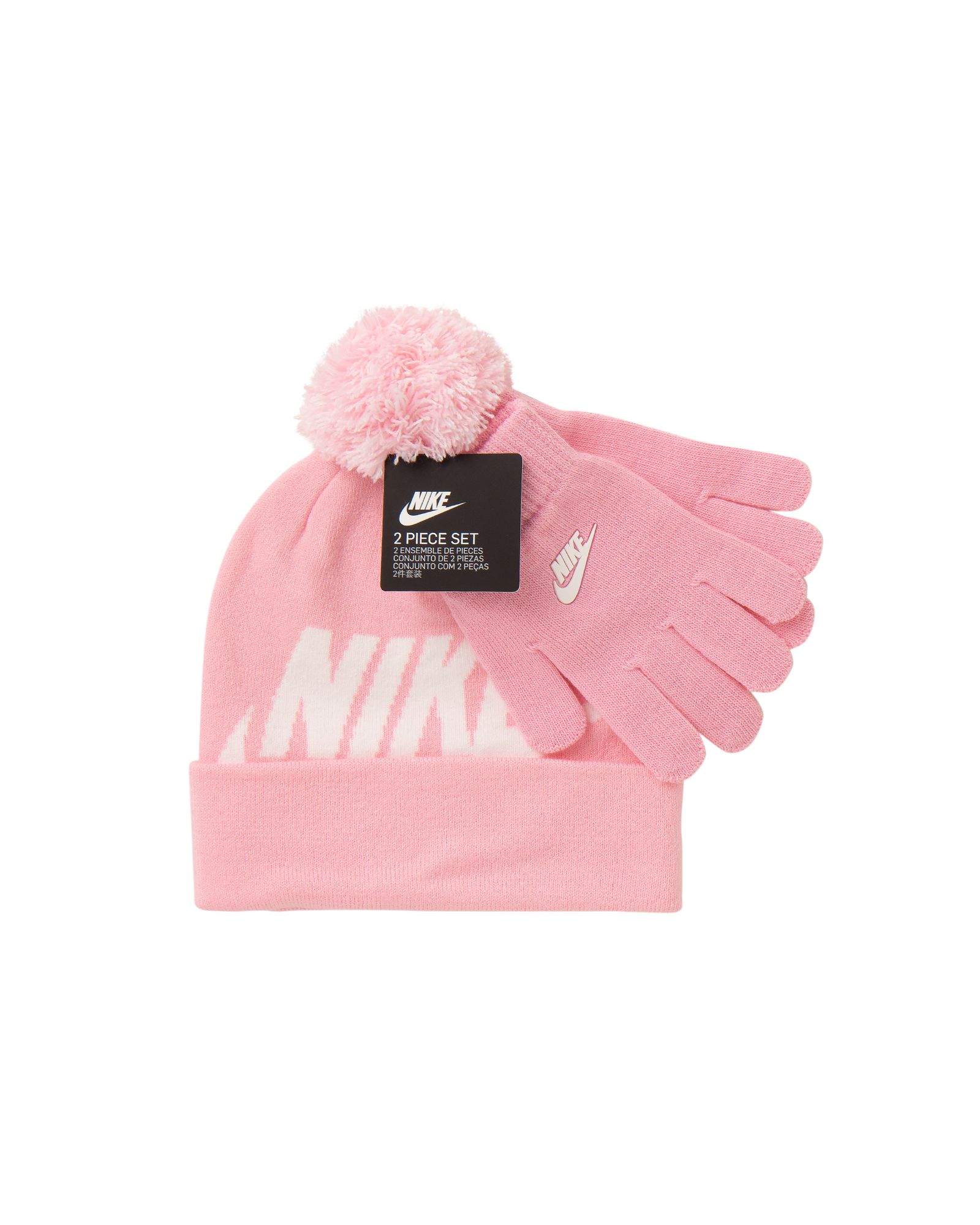 SWOOSH POM BEANIE & GLOVE SET