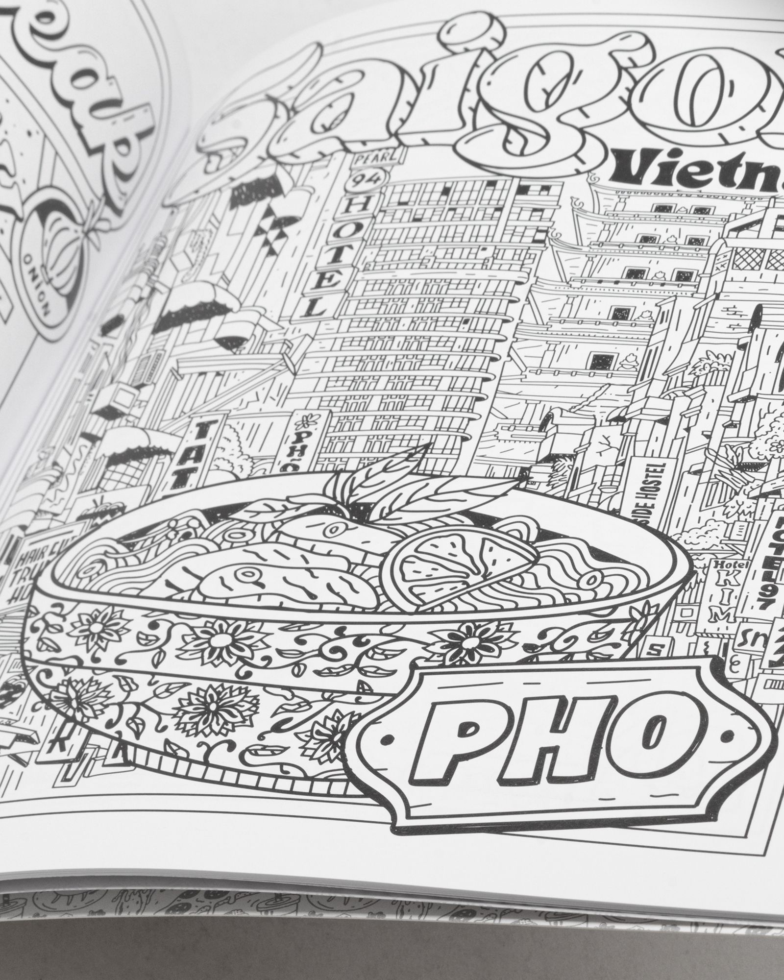 Street Food Coloring Book