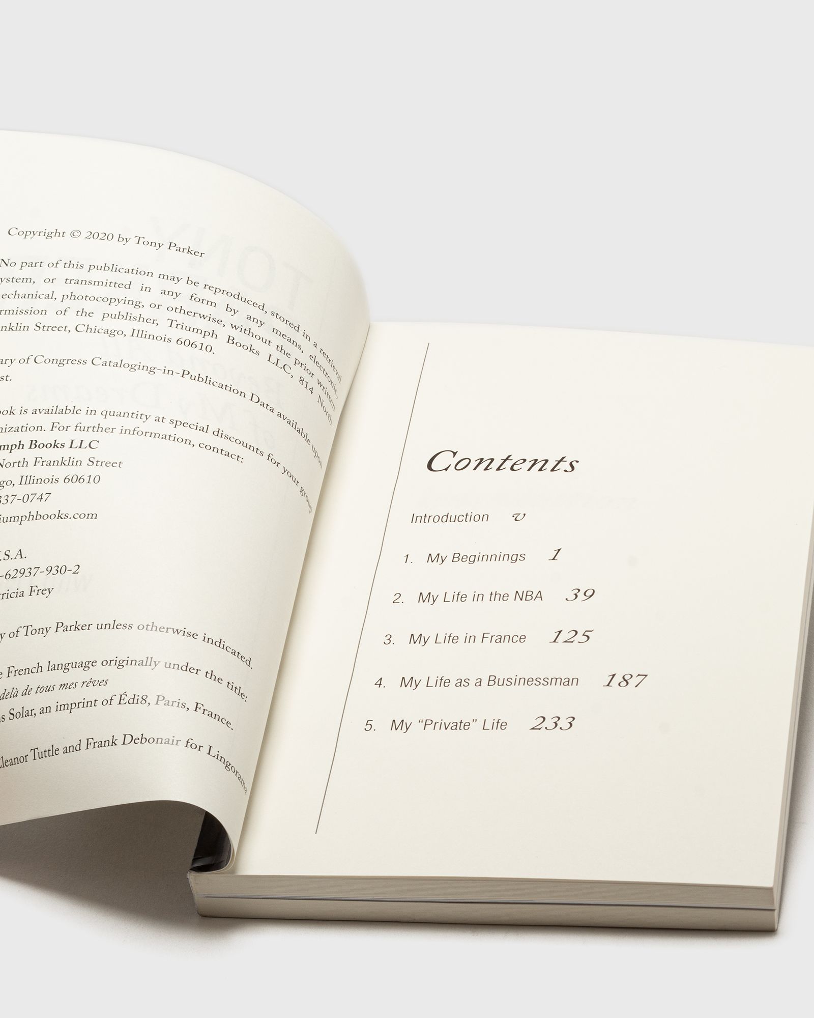 "Tony Parker: Beyond All of My Dreams" by Tony Parker