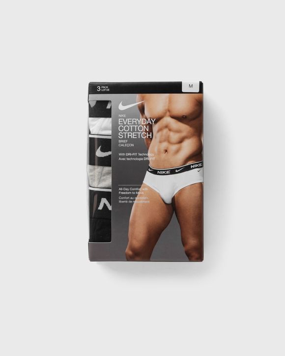 Nike EVERYDAY COTTON STRETCH DRI-FIT BRIEF 3PK Black/White