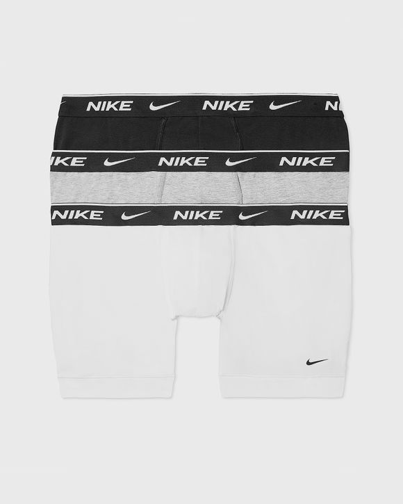 Nike EVERYDAY COTTON STRETCH BOXER BRIEF 3-PACK Multi - WHITE/GREY  HEATHER/BLACK