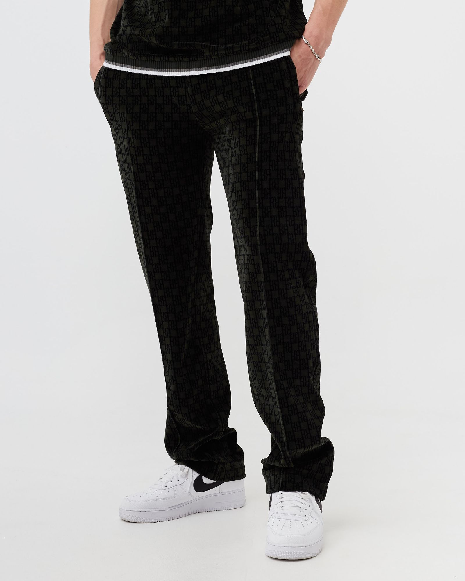 RR Monogram Velour Pants
