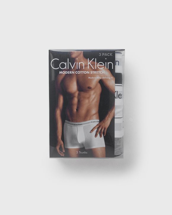 Calvin Klein Underwear MODERN COTTON STRETCH TRUNK 3-PACK Multi - BLACK/  WHITE/ GREY HEATHER