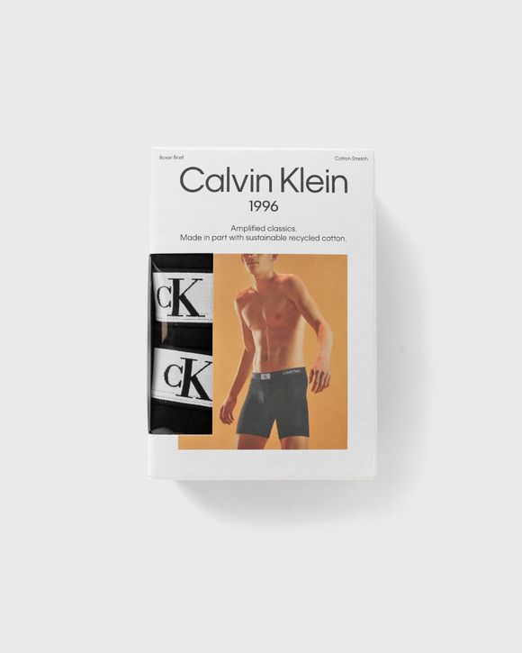 NEW Calvin Klein 1996 3 pack of BOXER BRIEFS Mens S Black/Red/White  NB3529-909