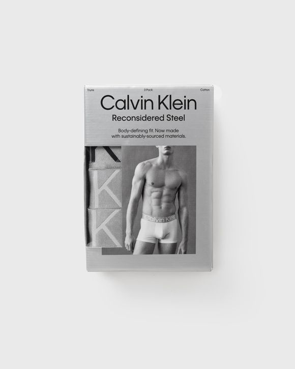Boxer shorts Calvin Klein Reconsidered Steel Cotton Boxer Brief 3-Pack Black/  Grey Heather