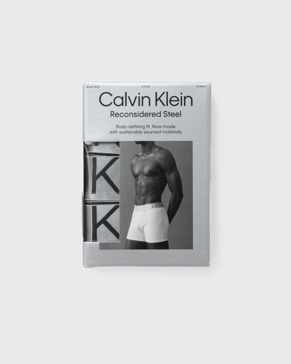 Calvin Klein 3 Pack Reconsidered Steel Briefs, Black 