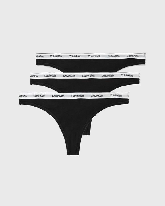 Calvin Klein Underwear WMNS 3 PACK THONG (MID-RISE) Multi -  BLACK/WHITE/SUBDUED