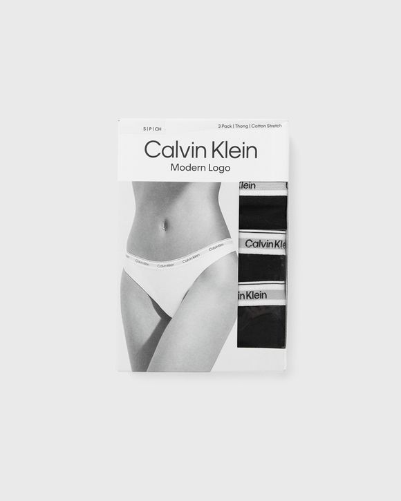 Calvin Klein Underwear WMNS 3 PACK THONG (LOW-RISE) Black