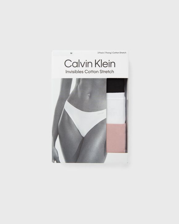 Calvin Klein Underwear WMNS 3 PACK THONG (MID-RISE) Multi -  BLACK/WHITE/SUBDUED