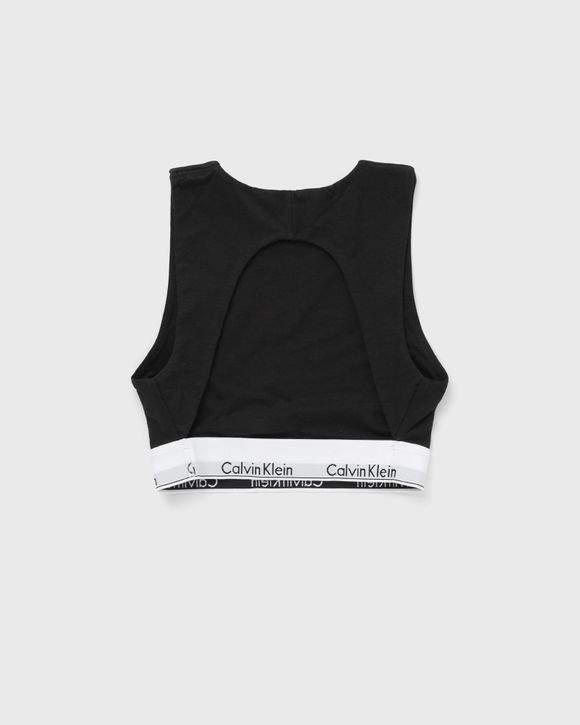 Calvin Klein Monogram Black Cotton Unlined Bralette Sport Bra XS