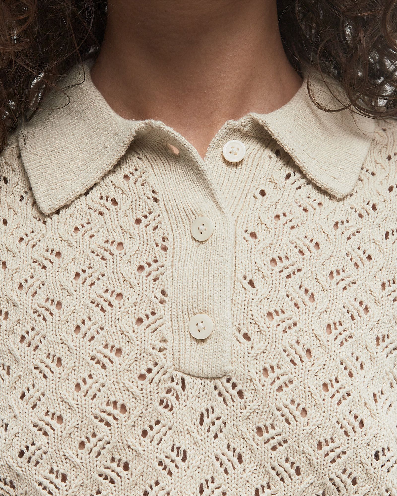 LAVENDER POINTELLE POLO