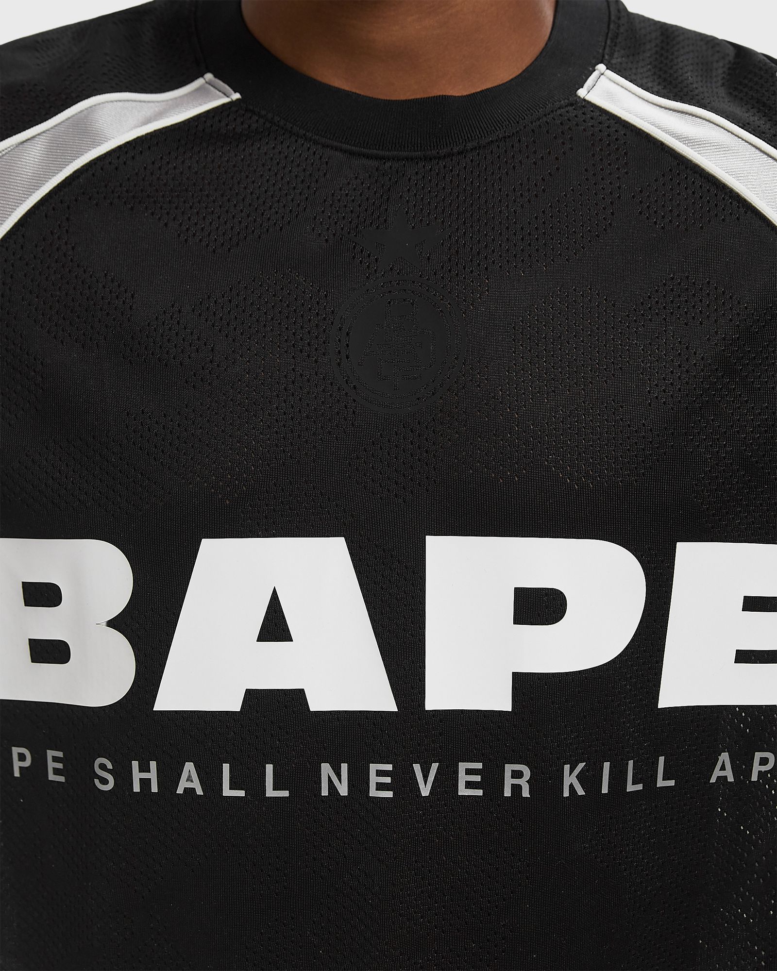 SOLID CAMO JACQUARD MULTILOGO RELAXED FIT FOOTBALL JERSEY