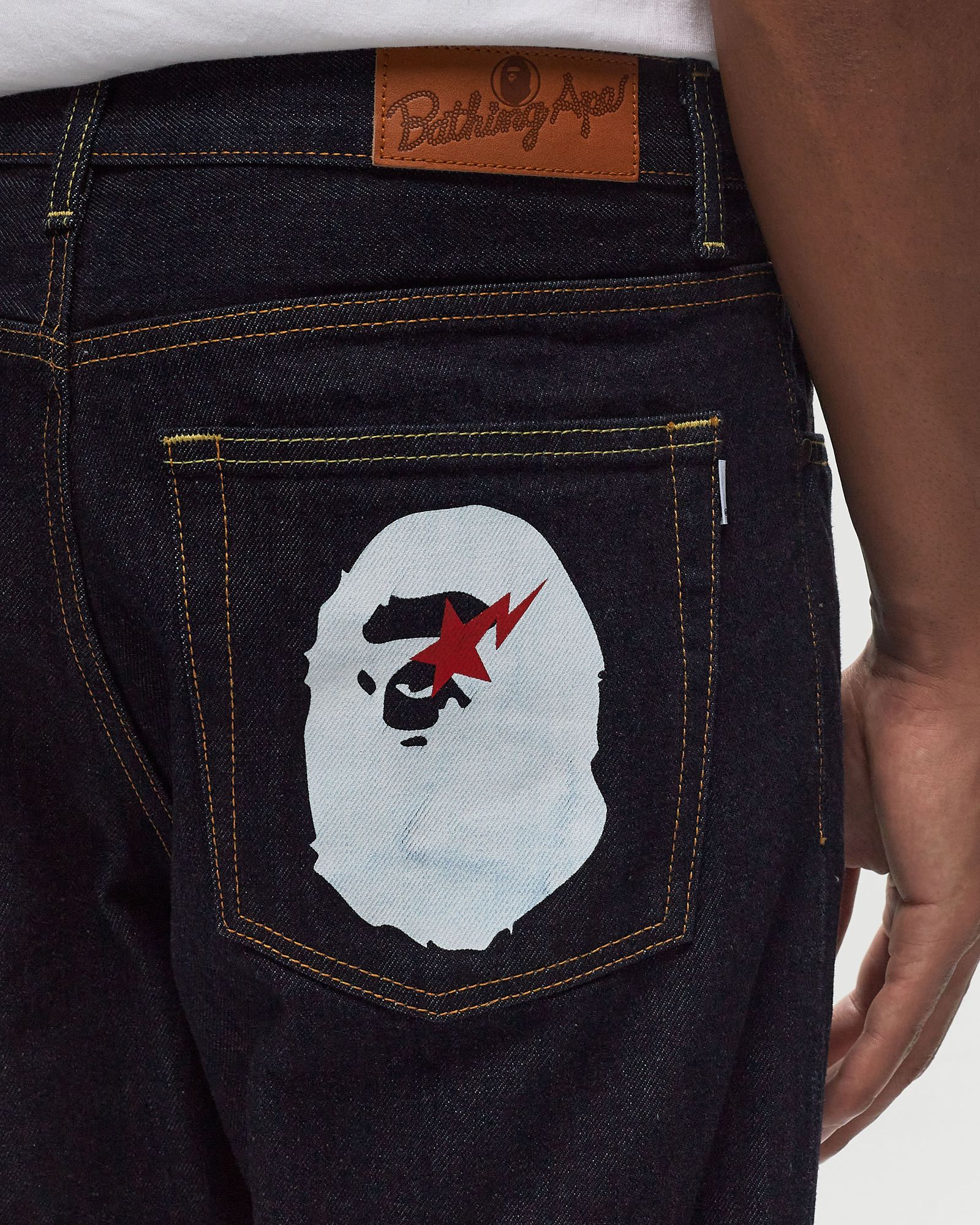 A Bathing Ape STA APE HEAD REGULAR FIT DENIM PANTS Blue