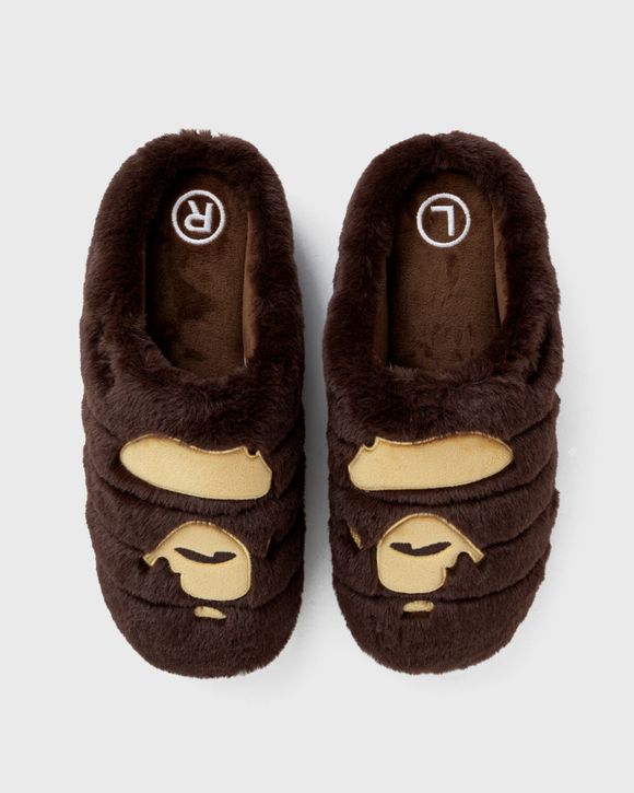 A Bathing Ape BAPE x SUBU APE HEAD PAFFER SANDALS Brown
