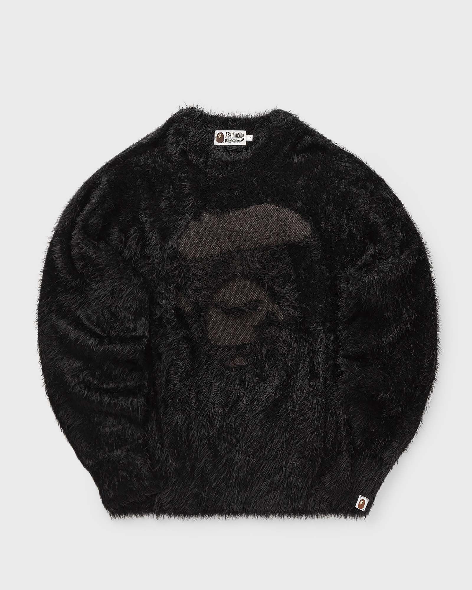 A Bathing Ape A Bathing Ape APE FACE SHAGGY SWEATER in black