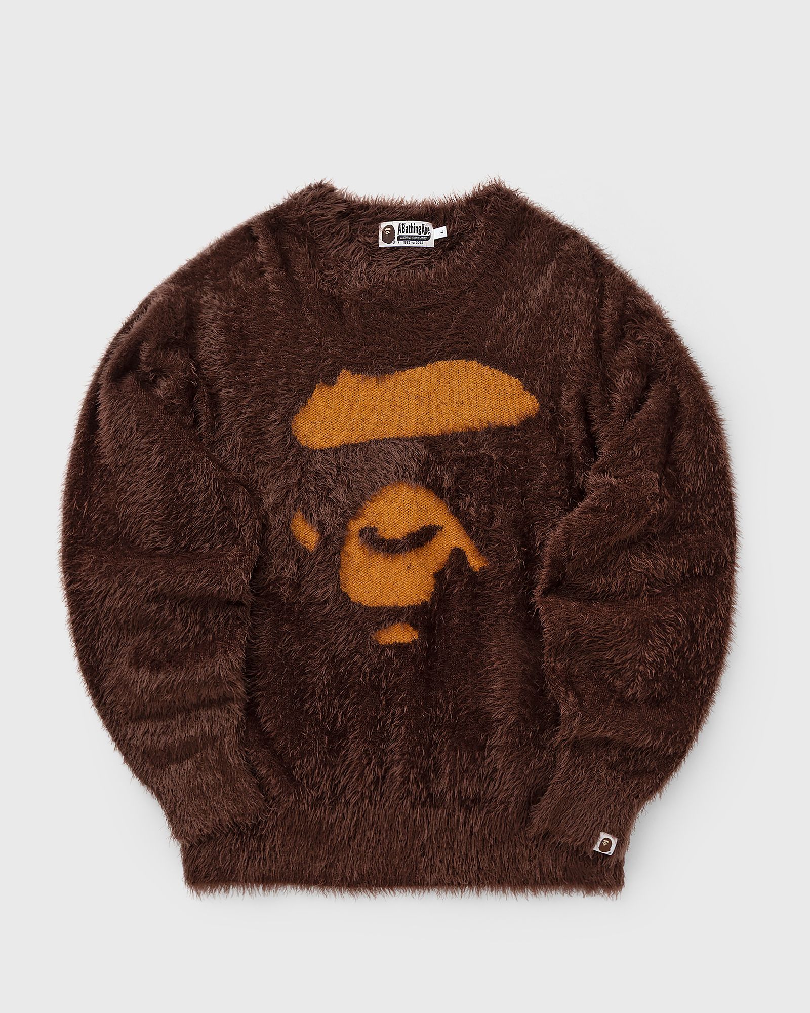A Bathing Ape A Bathing Ape APE FACE SHAGGY SWEATER in brown