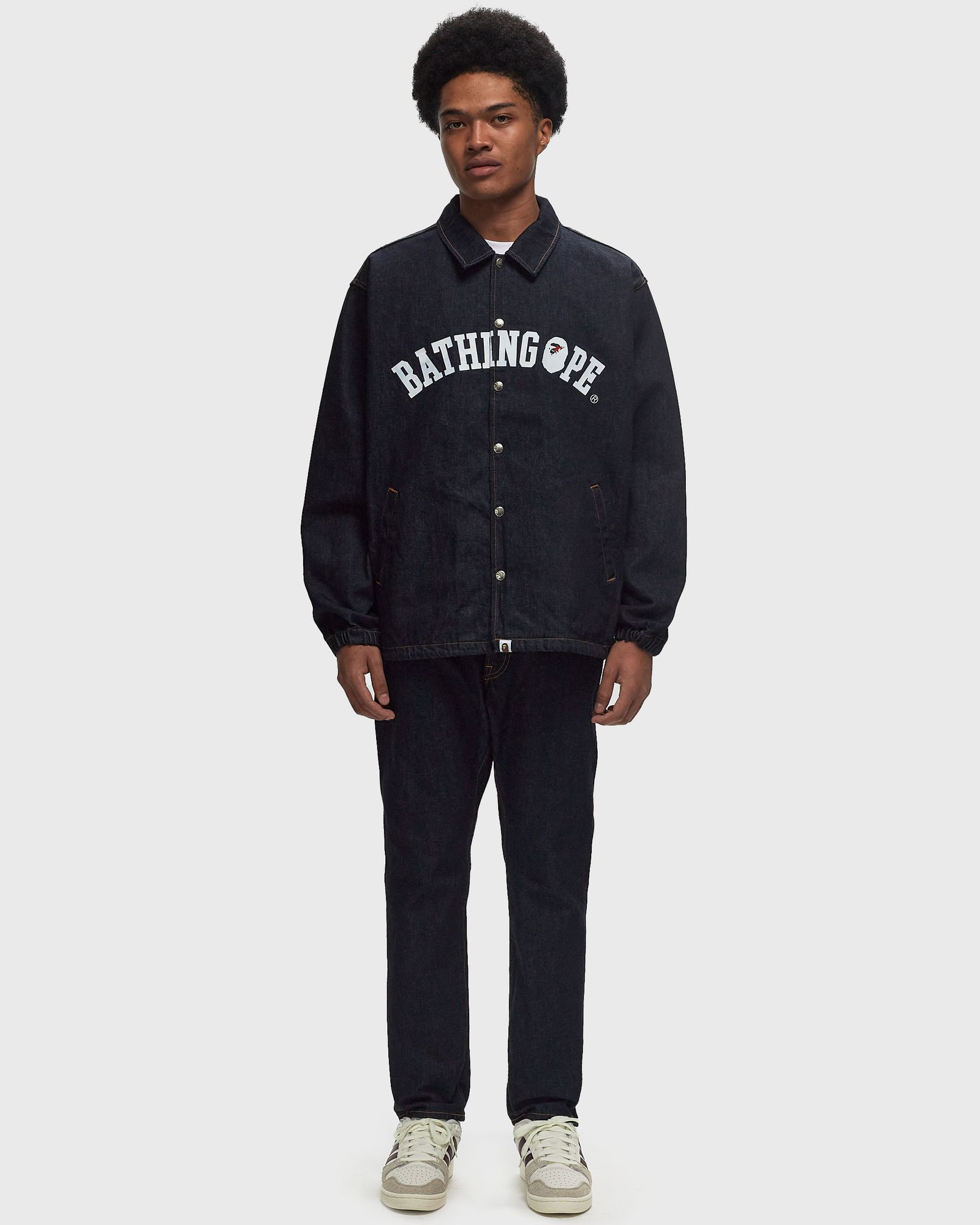 BATHING APE RELAXED FIT DENIM COACH JACKET