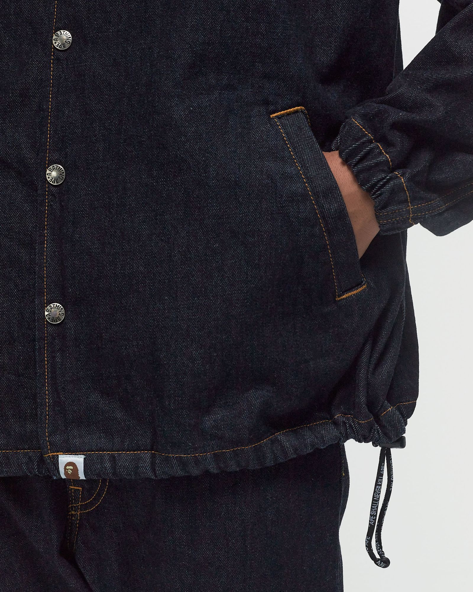 BATHING APE RELAXED FIT DENIM COACH JACKET