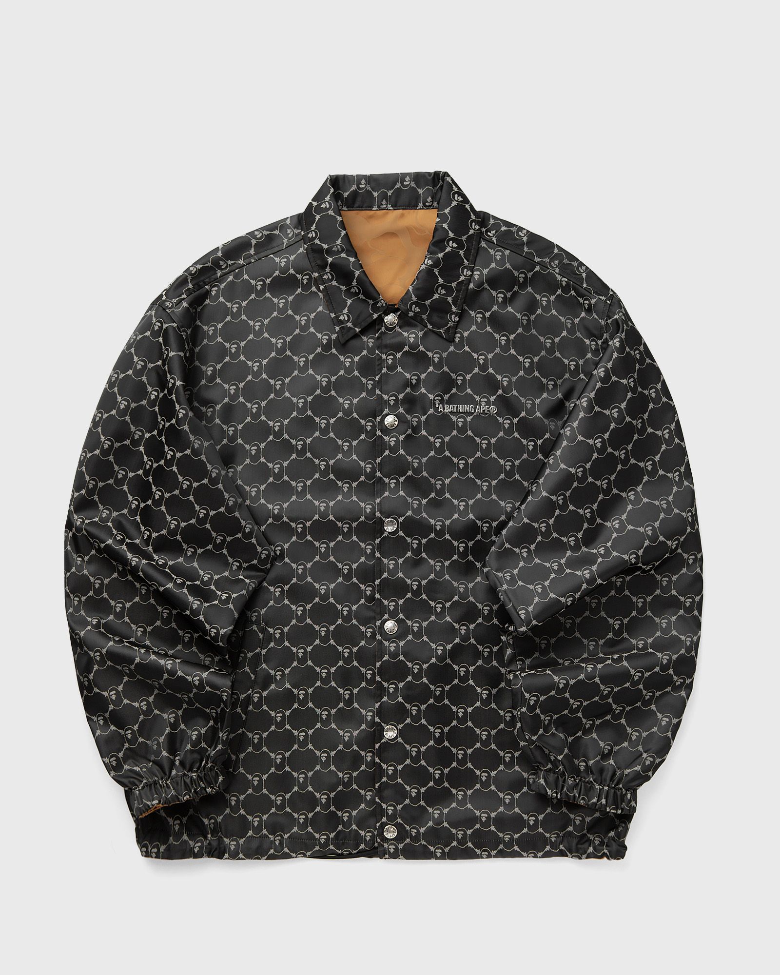 SOLID CAMO JACQUARD NYLON REVERSIBLE COACH JACKET