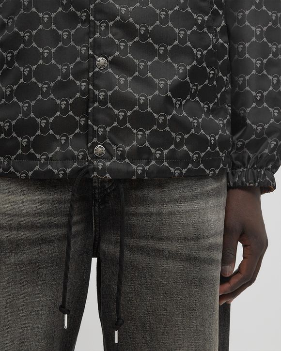 SOLID CAMO JACQUARD NYLON REVERSIBLE COACH JACKET