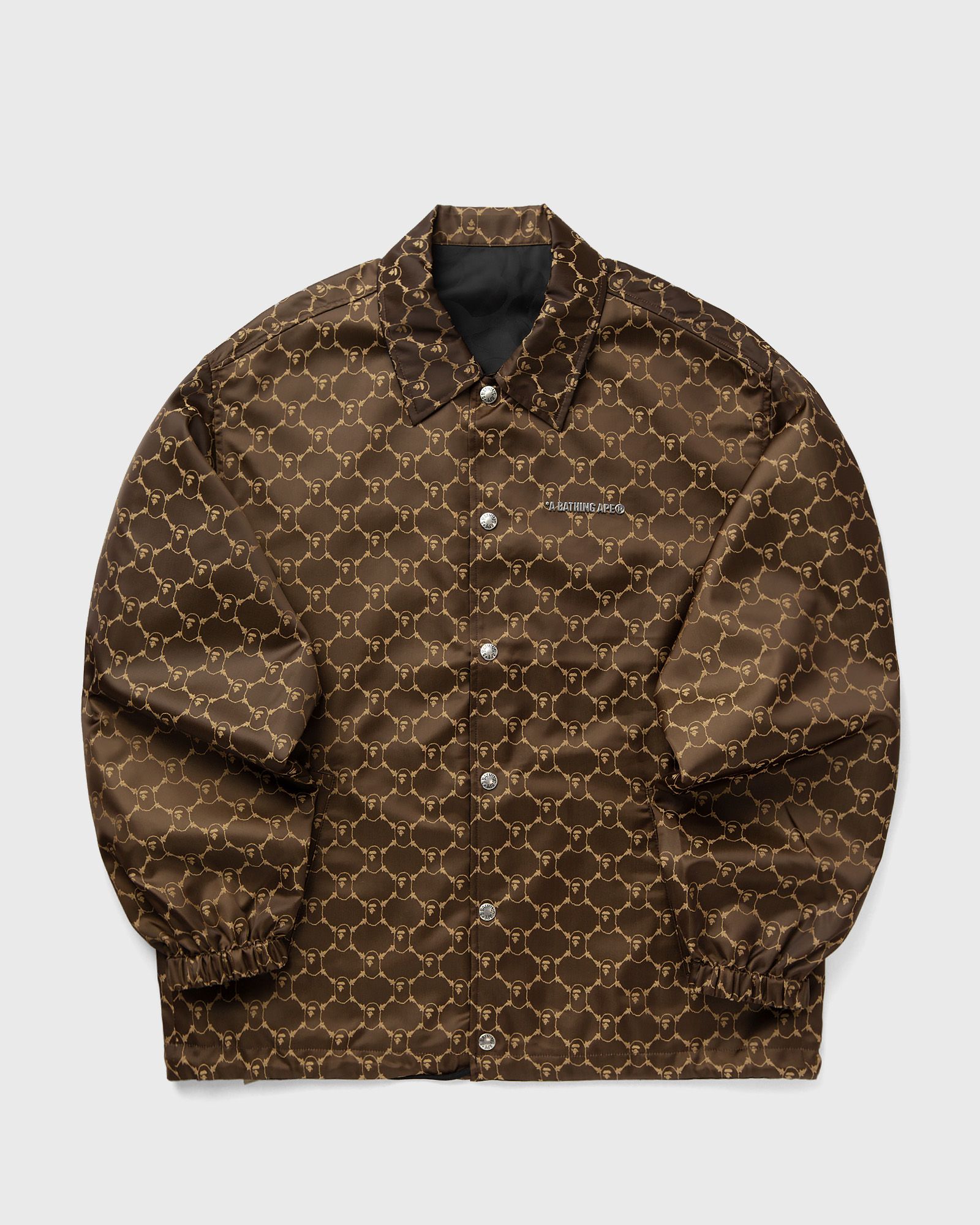 SOLID CAMO JACQUARD NYLON REVERSIBLE COACH JACKET