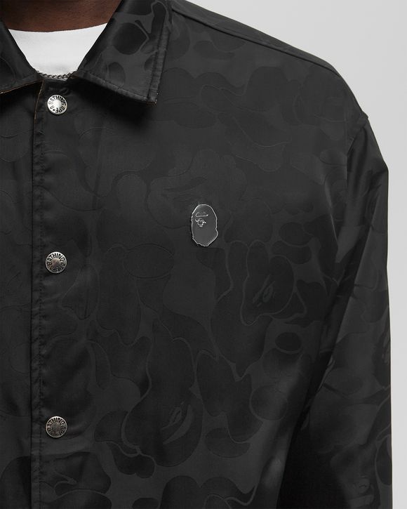 SOLID CAMO JACQUARD NYLON REVERSIBLE COACH JACKET