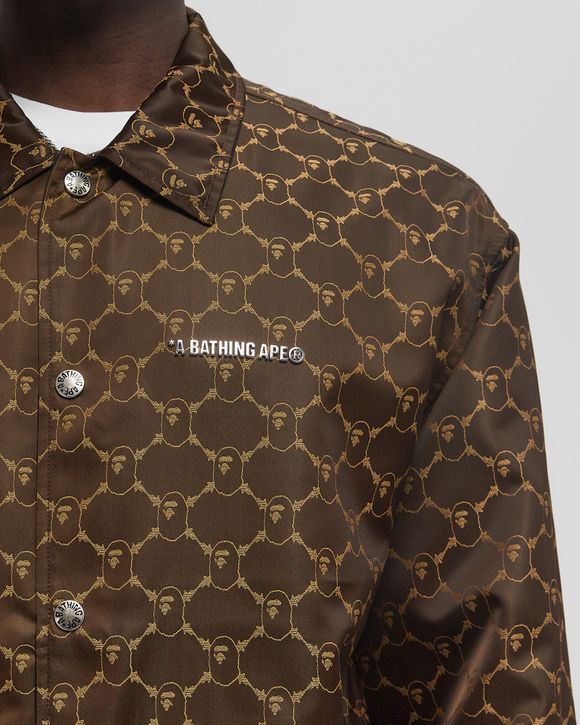 SOLID CAMO JACQUARD NYLON REVERSIBLE COACH JACKET