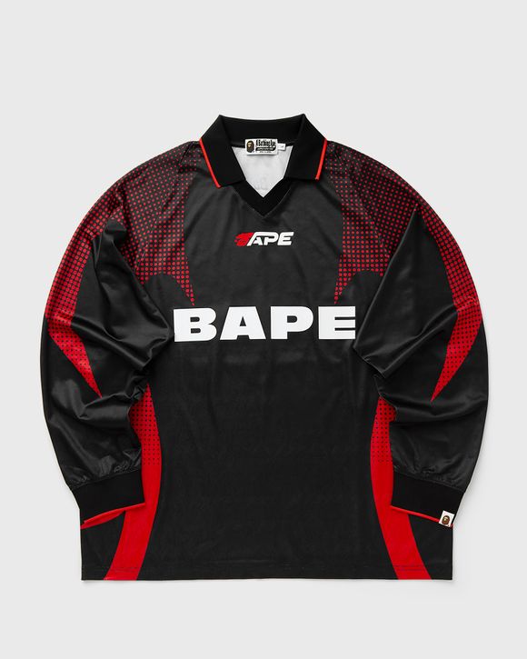 APE FLAMEONOGRAM JACQUARD LOGO RELAXED FIT FOOTBALL JERSEY