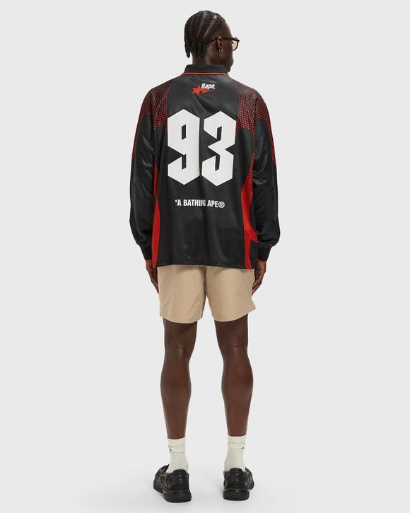 APE FLAMEONOGRAM JACQUARD LOGO RELAXED FIT FOOTBALL JERSEY