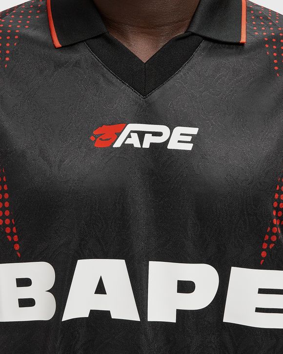APE FLAMEONOGRAM JACQUARD LOGO RELAXED FIT FOOTBALL JERSEY