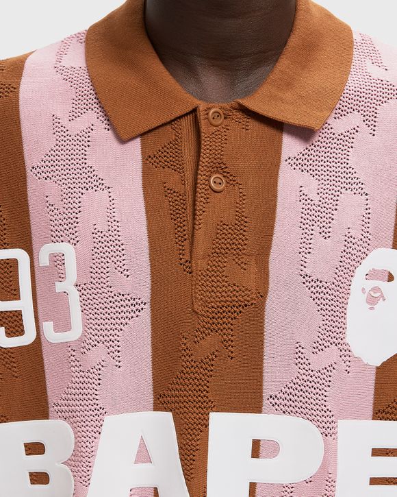 A Bathing Ape STA STRIPE PATTERN JACQUARDULTI LOGO RELAXED FIT LS