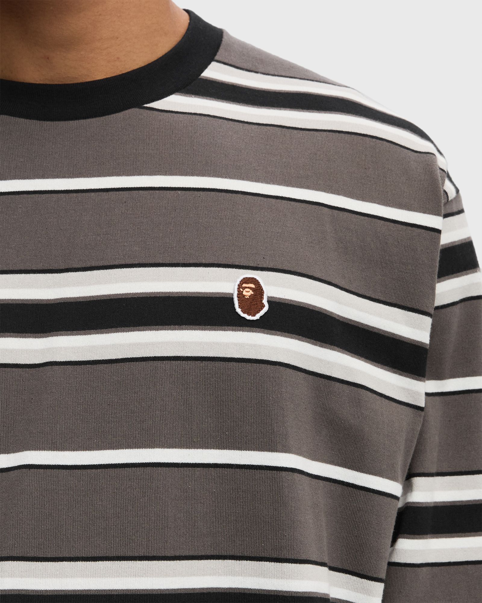 APE HEAD ONE POINT STRIPE LS TEE