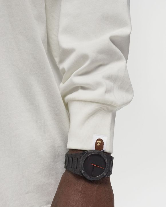 A Bathing Ape ONE POINT APE HEAD RELAXED FIT LS TEE Grey