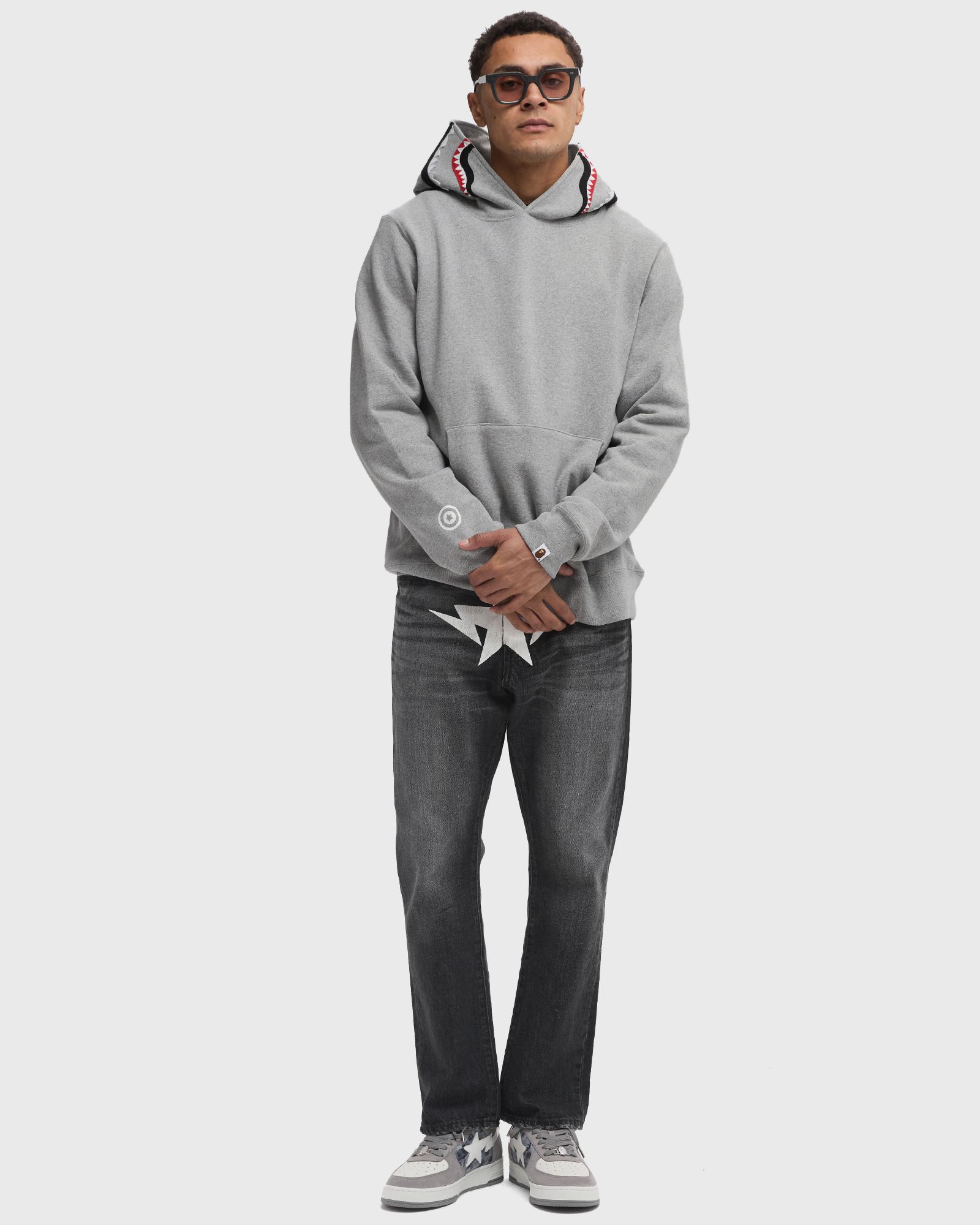 トップス A BATHING APE SHARK PULLOVER HOODIE A Bathing Ape SHARK PULLOVER HOODIE Grey | BSTN Store
