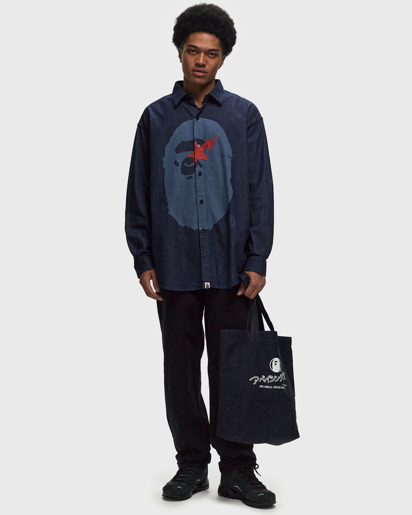 STA APE HEAD RELAXED FIT DENIM L/S SHIRTS