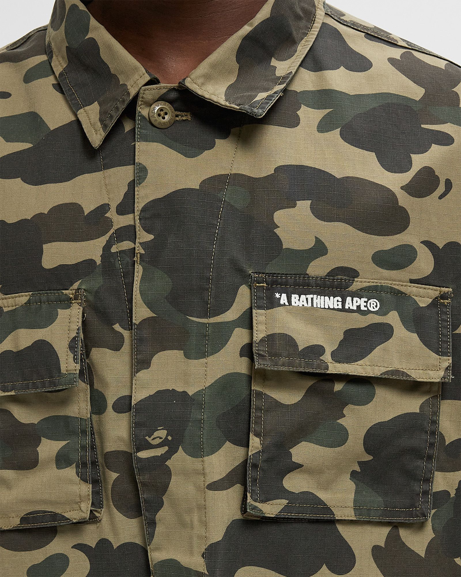 1ST CAMO HEAVY WASHED MULTI POCKET CARGO LS SHIRT