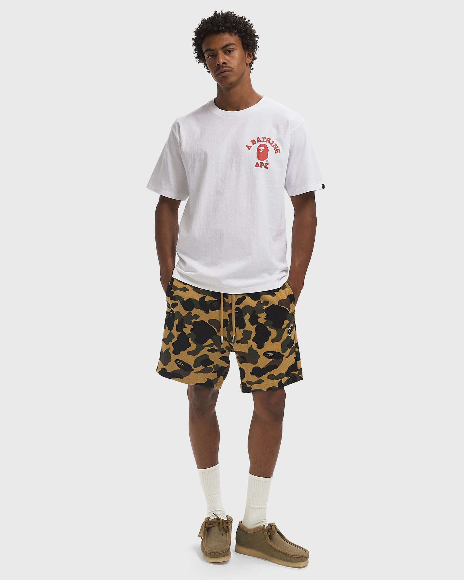 1ST CAMO JACQUARD ONE POINT RELAXED FIT SWEAT SHORTS