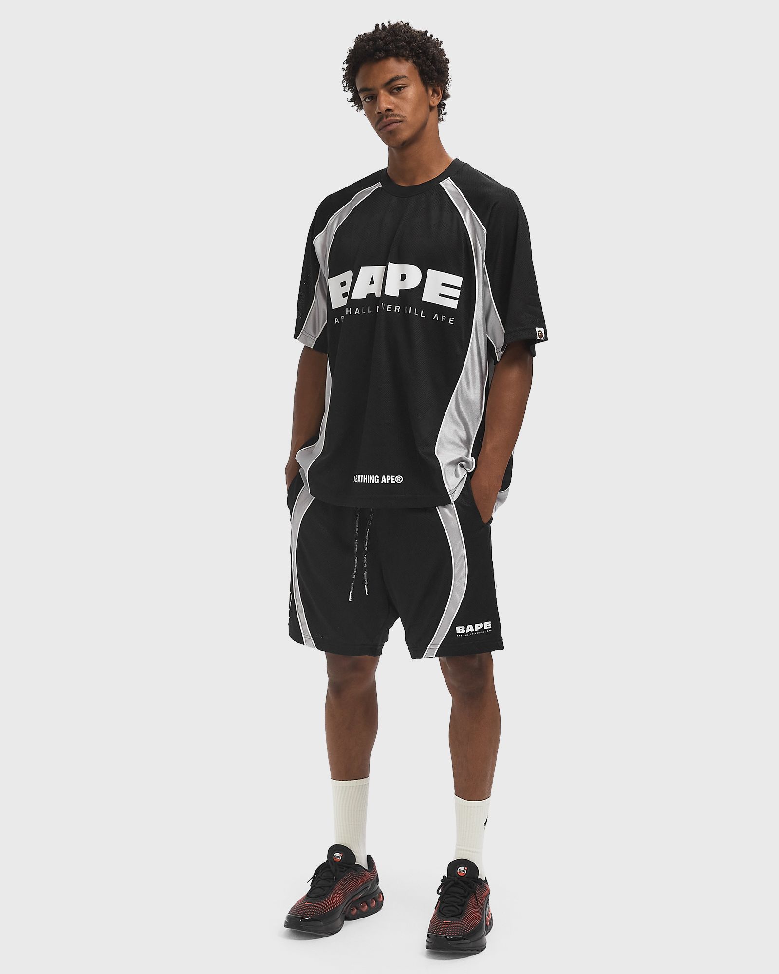 SOLID CAMO JACQUARD MULTILOGO RELAXED FIT SWEAT SHORTS