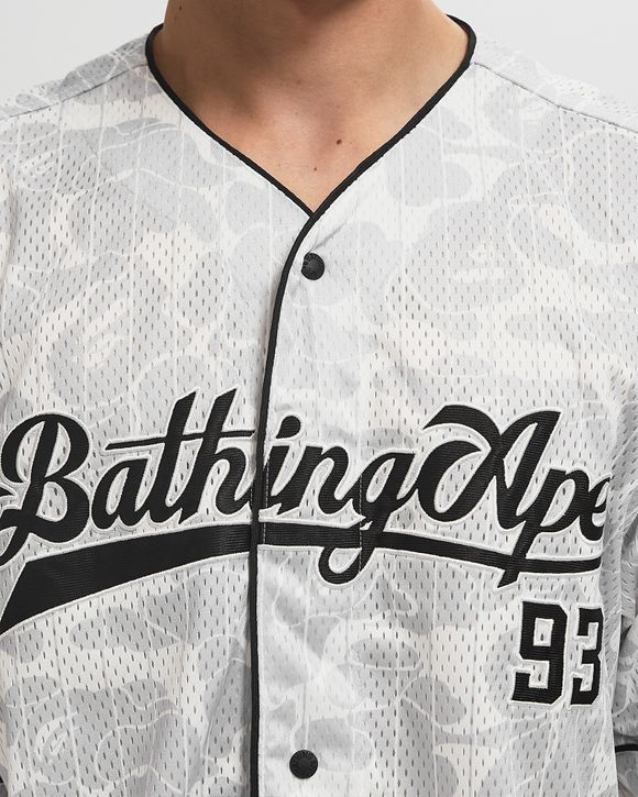 A Bathing Ape CAMO STRIPE BASEBALL SHIRT Grey | BSTN Store