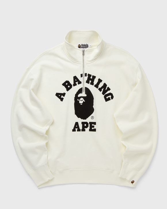 A Bathing Ape COLLEGE HALF ZIP RELAXED FIT CREWNECK SWEATSHIRT
