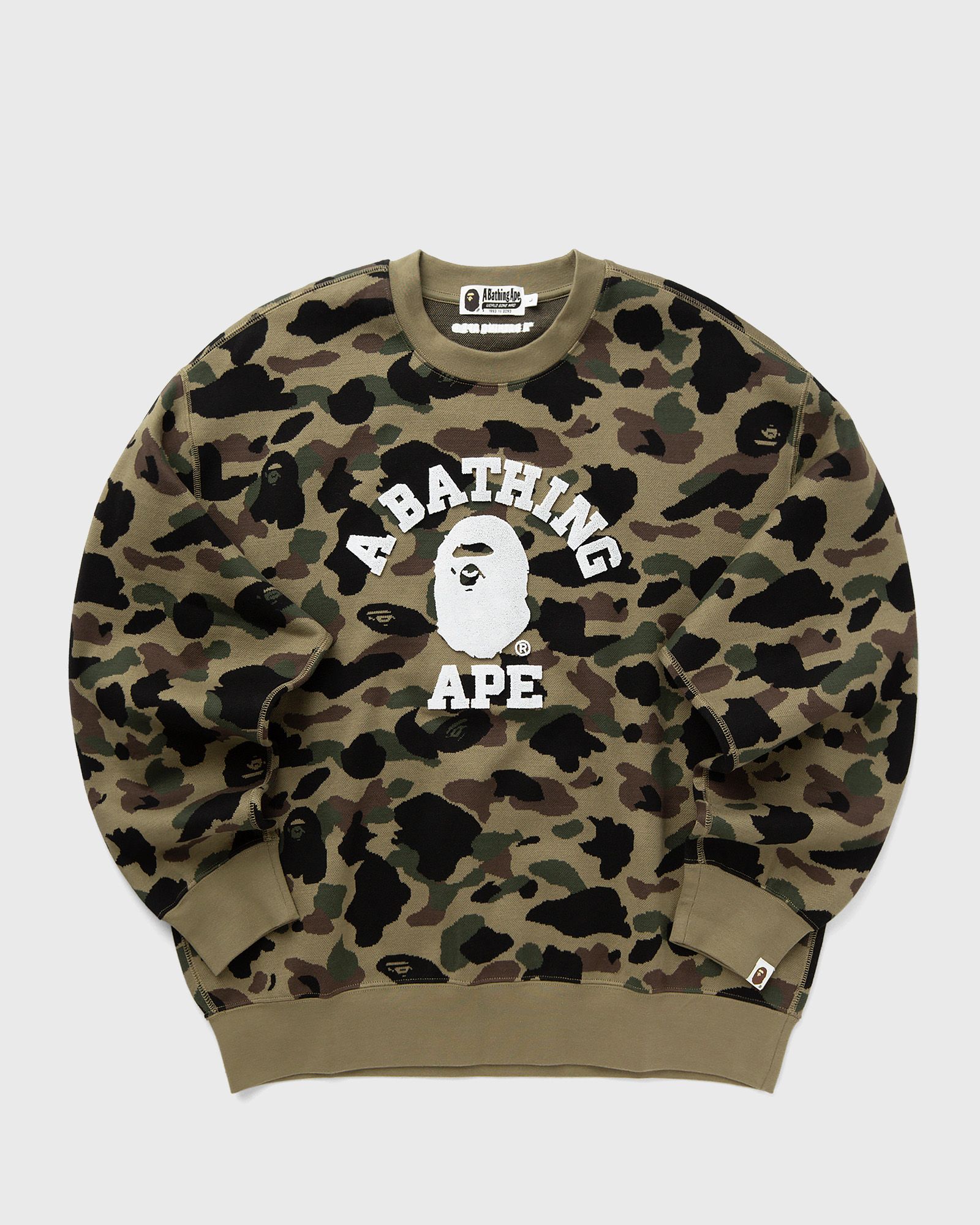 1ST CAMO JACQUARD COLLEGE RELAX FIT CREWNECK SWEATSHIRT
