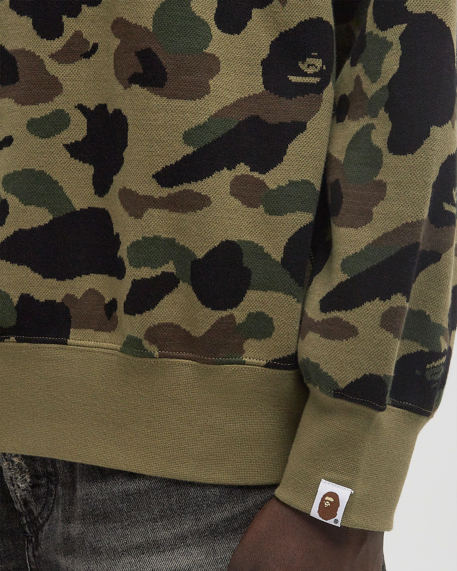 1ST CAMO JACQUARD COLLEGE RELAX FIT CREWNECK SWEATSHIRT