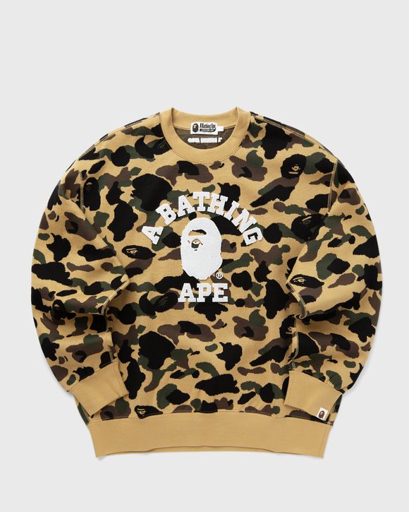 A Bathing Ape 1ST CAMO JACQUARD COLLEGE RELAX FIT CREWNECK