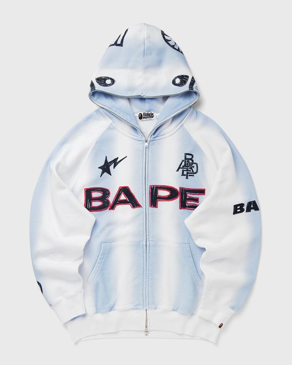 HAND DRAW FOOTBALL SHARK RELAXED FIT FULL ZIP HOODIE