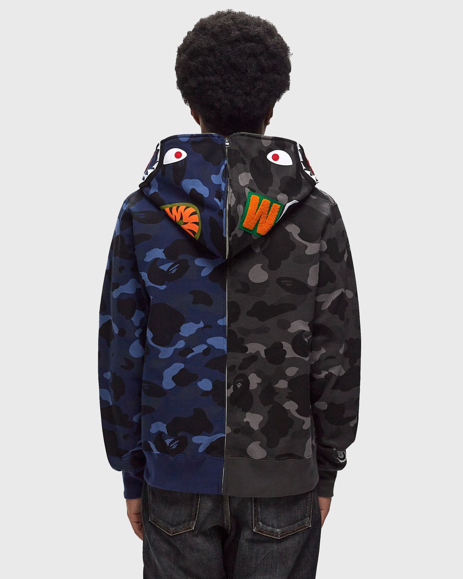 トップス COLOR CAMO SEPARATE SHARK FZ HOODIE BAPE Color Camo Separate Shark FZ Hoodie Black/Navy Men's