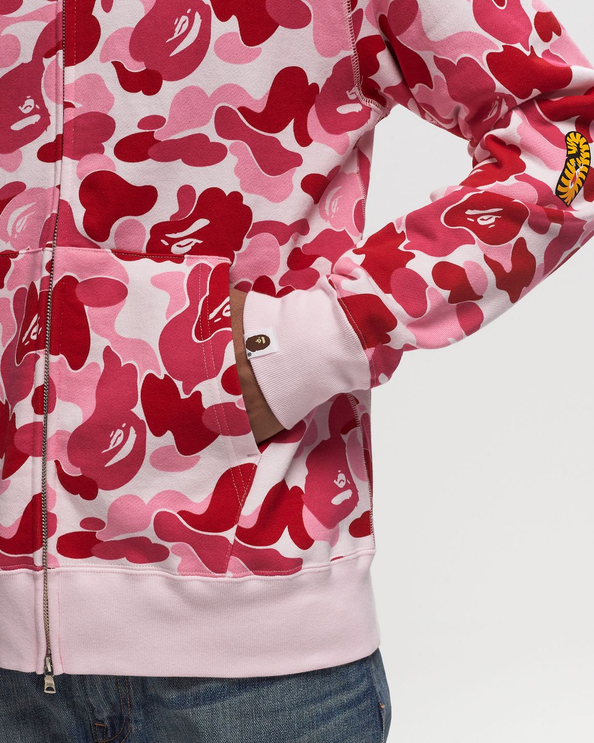 A Bathing Ape ABC Camo Tiger Full Zip Hoodie Pink Pink MD