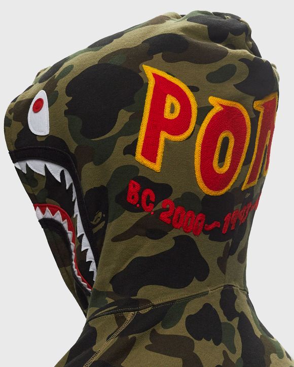 A Bathing Ape 1ST CAMO 2ND SHARK FULL ZIP HOODIE Green | BSTN Store