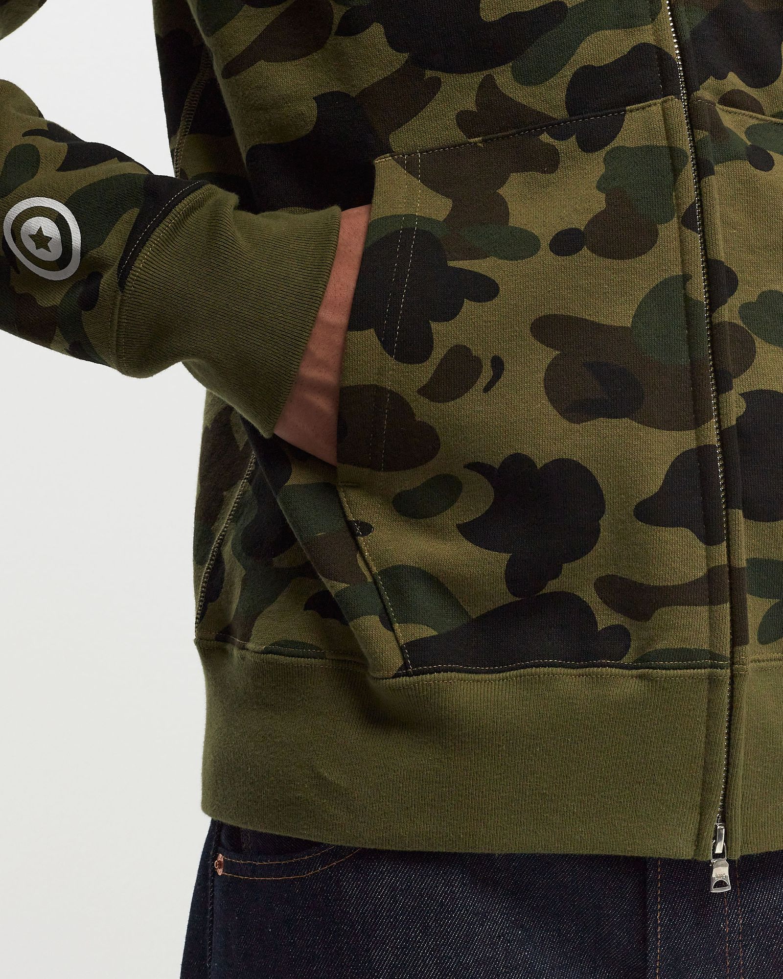 トップス A BATHING APE camo zip hoodie BAPE (A BATHING APE) RARE Gray Dot Camo Shark Wide Full Zip