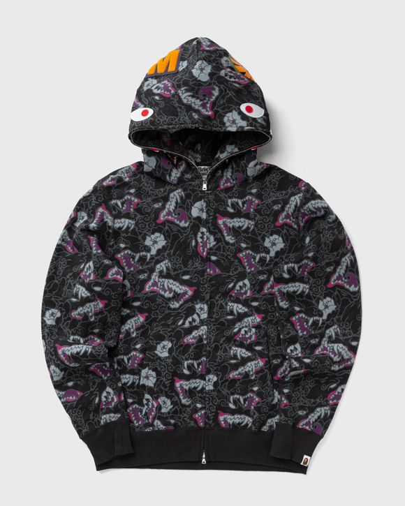 A Bathing Ape JAPANESE TATTOO CAMO SHARK FZ HOODIE Black